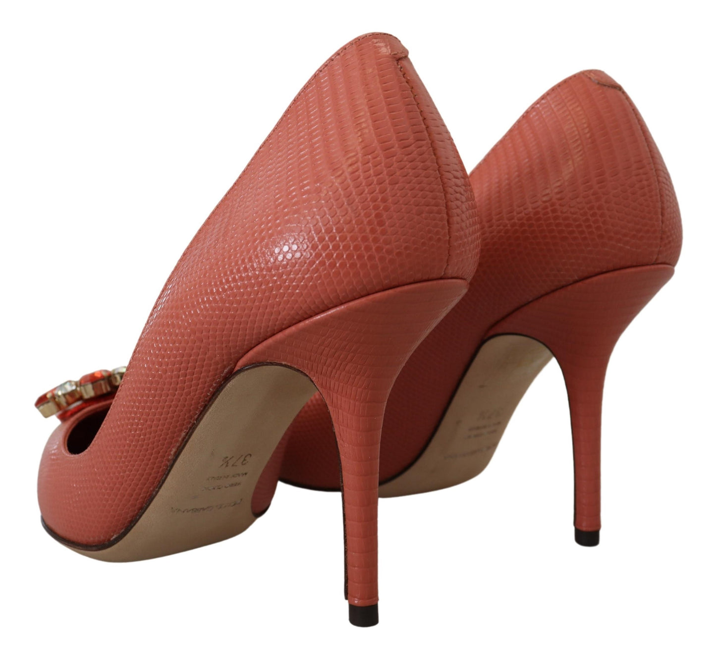 Exotic Leather Heels Pumps in Pink - The Luxe Alliance