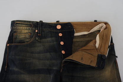  - Elegant Blue Washed Denim Pants - Authentic Craftsmanship