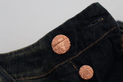  - Elegant Blue Washed Denim Pants - Authentic Craftsmanship