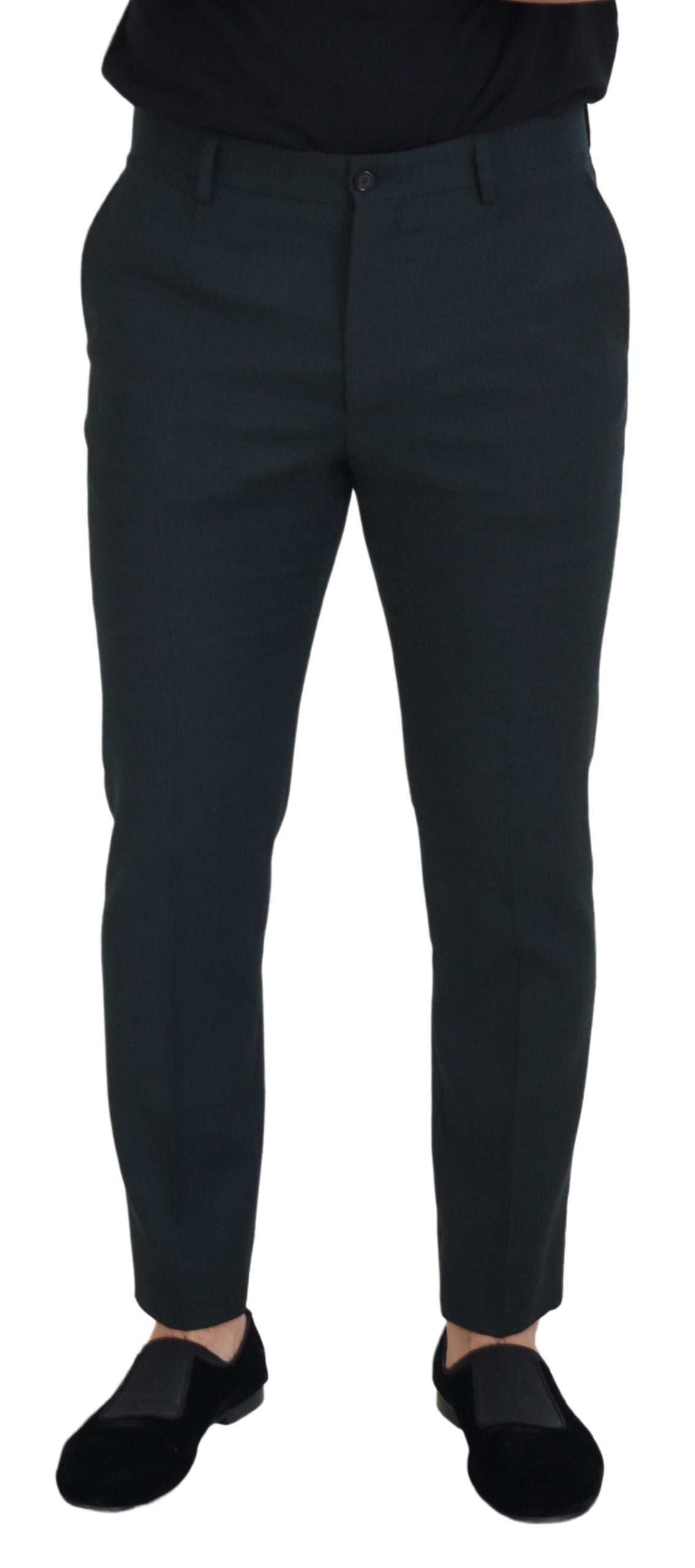  - Elegant Blue Virgin Wool Trousers