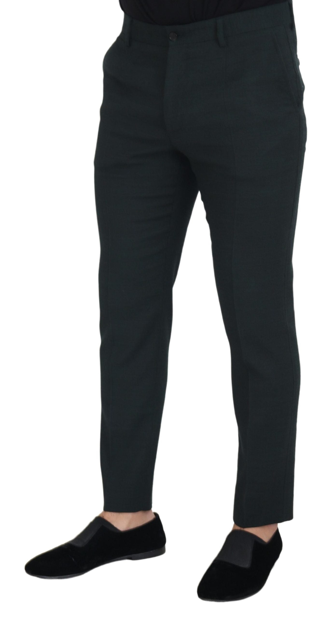  - Elegant Blue Virgin Wool Trousers