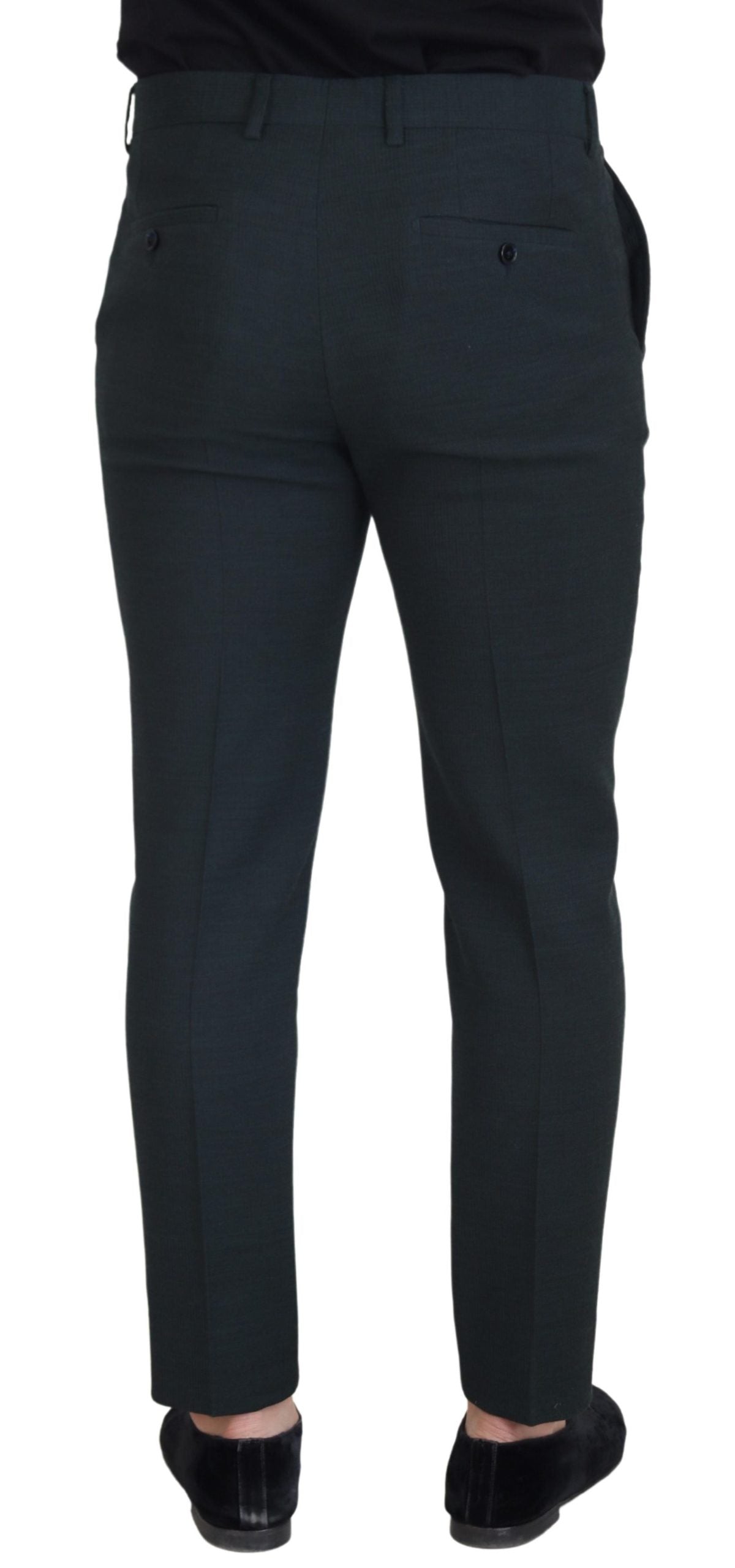  - Elegant Blue Virgin Wool Trousers