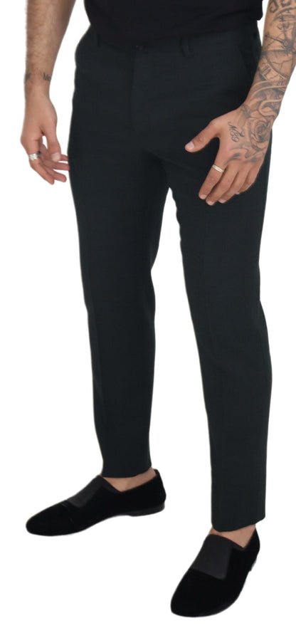  - Elegant Blue Virgin Wool Trousers