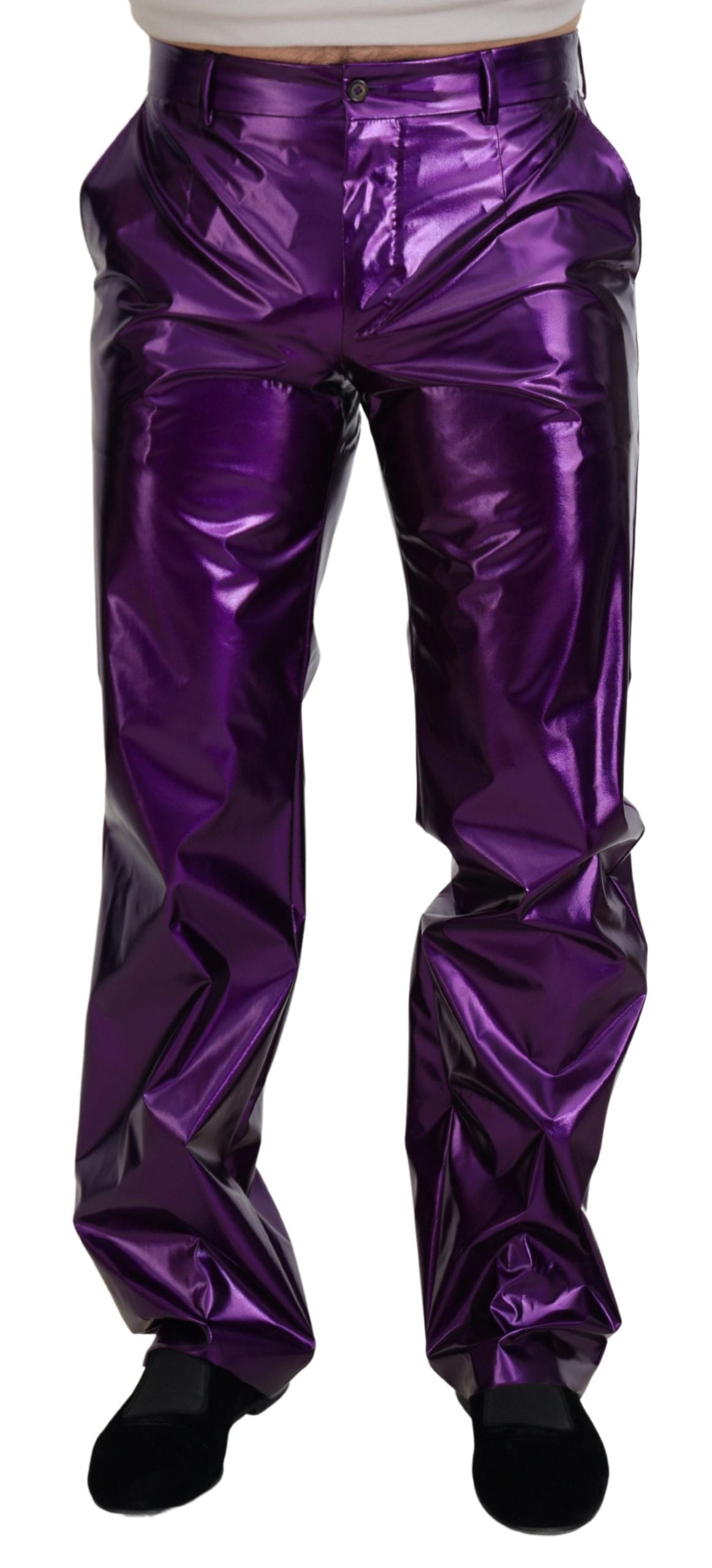  - Elegant Shining Purple Straight Fit Pants