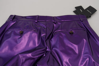  - Elegant Shining Purple Straight Fit Pants