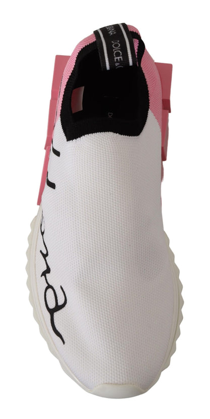  - Elegant Sorrento Slip-On Sneakers in White & Pink