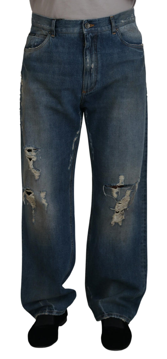  - Stunning Tattered Denim Italian Jeans