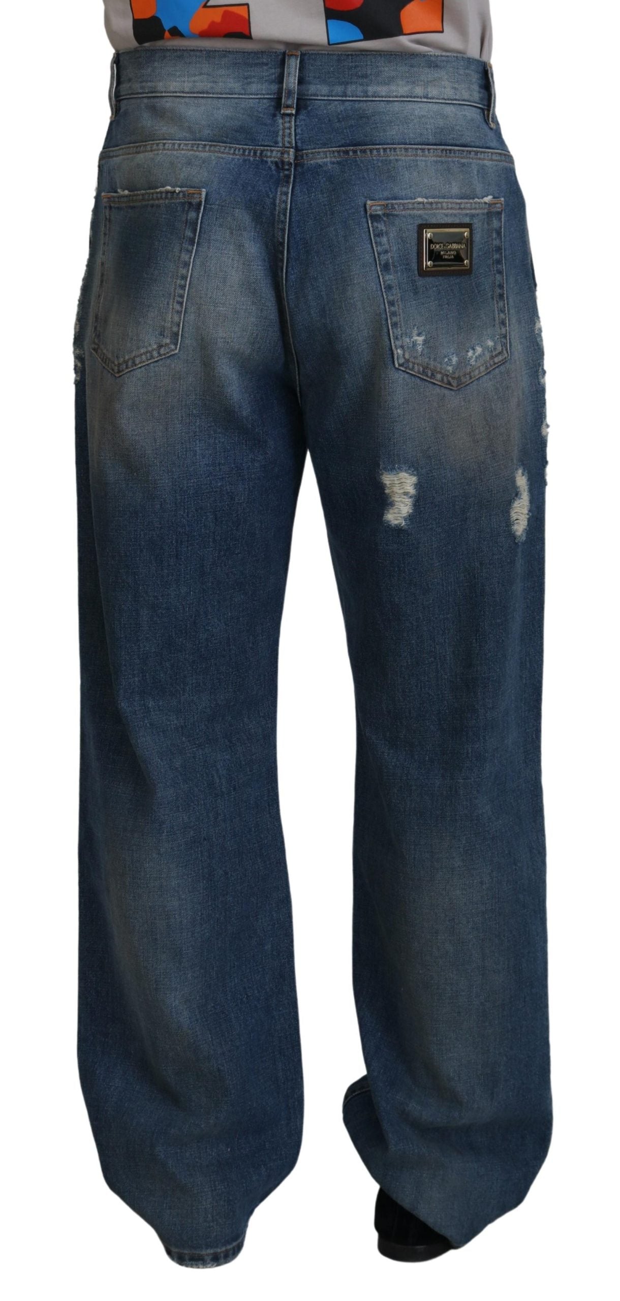  - Stunning Tattered Denim Italian Jeans