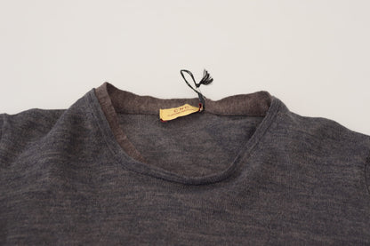  - Sleek Gray Crewneck Pullover Sweater