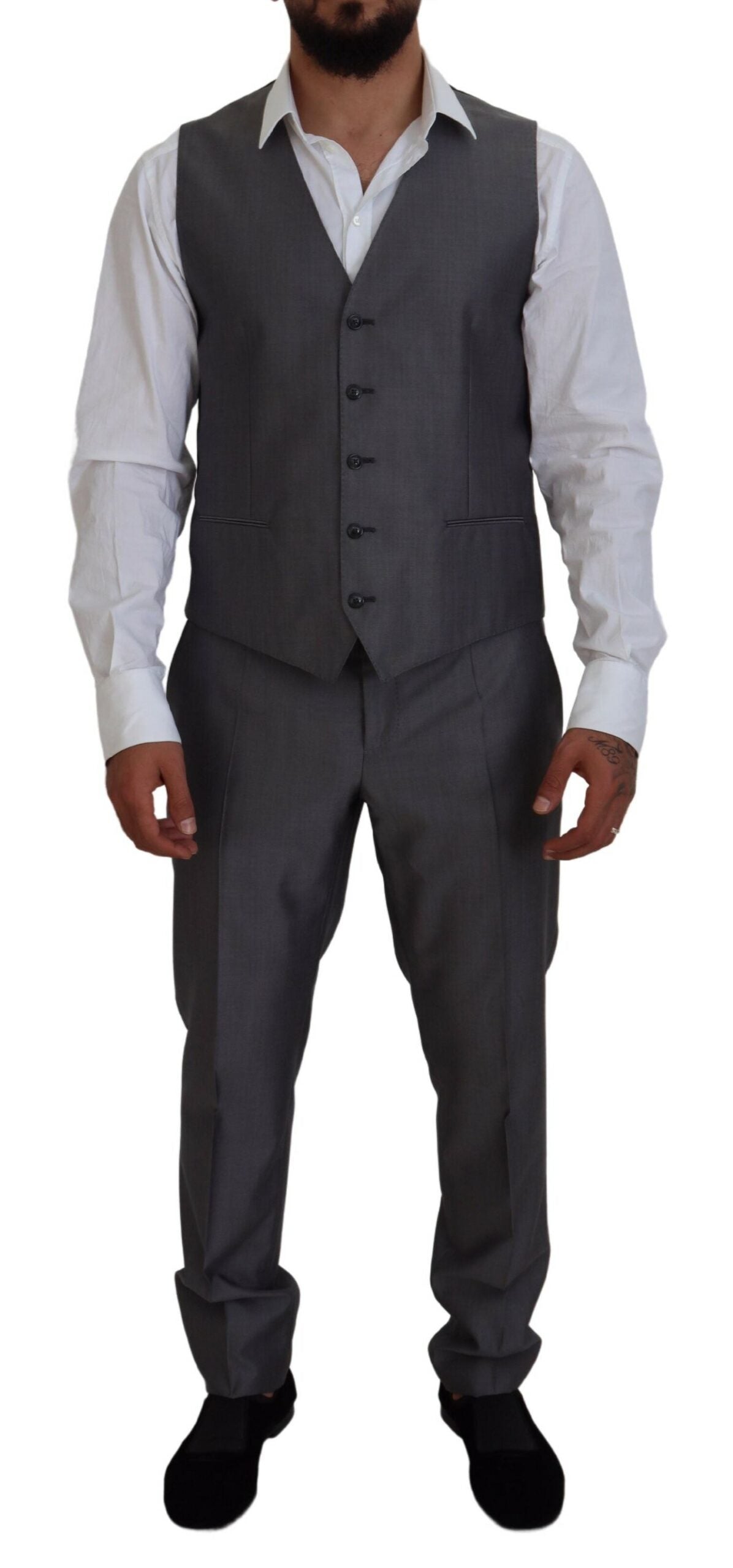  - Elegant Gray Silver Sicilia Suit Ensemble