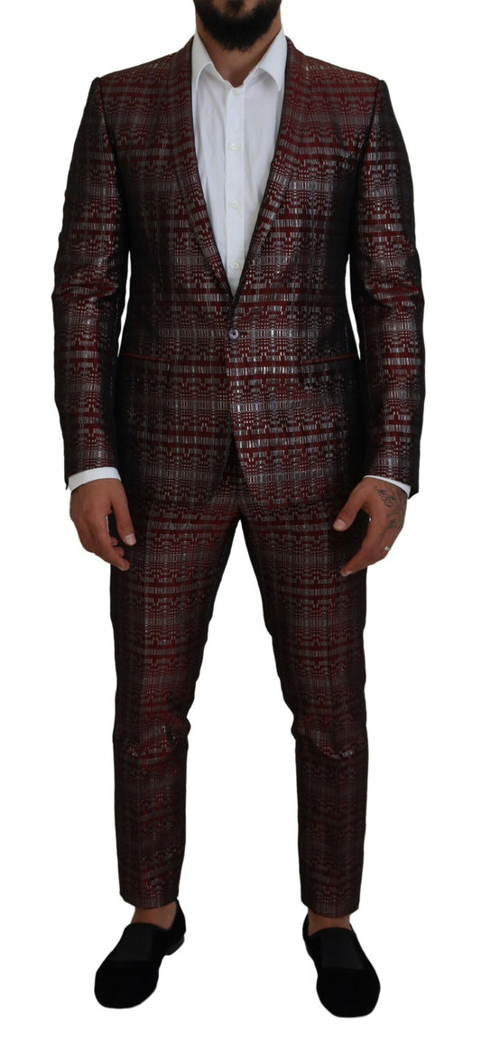  - Bordeaux Fantasy Slim Fit Two-Piece Suit