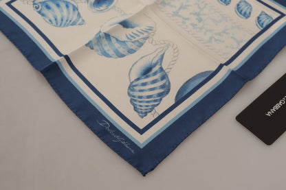  - Elegant Blue Silk Men's Square Scarf