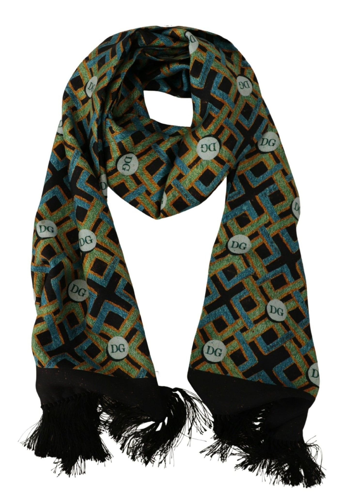  - Elegant Multicolor Silk Men's Scarf