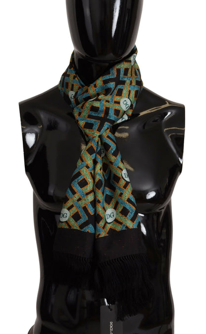  - Elegant Multicolor Silk Men's Scarf