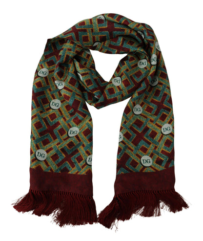 - Elegant Multicolor Silk Men's Scarf Wrap