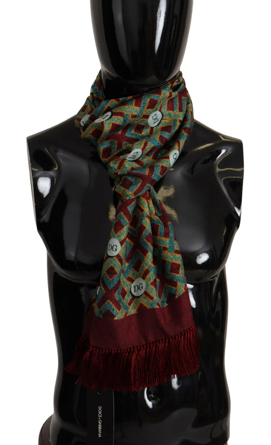  - Elegant Multicolor Silk Men's Scarf Wrap