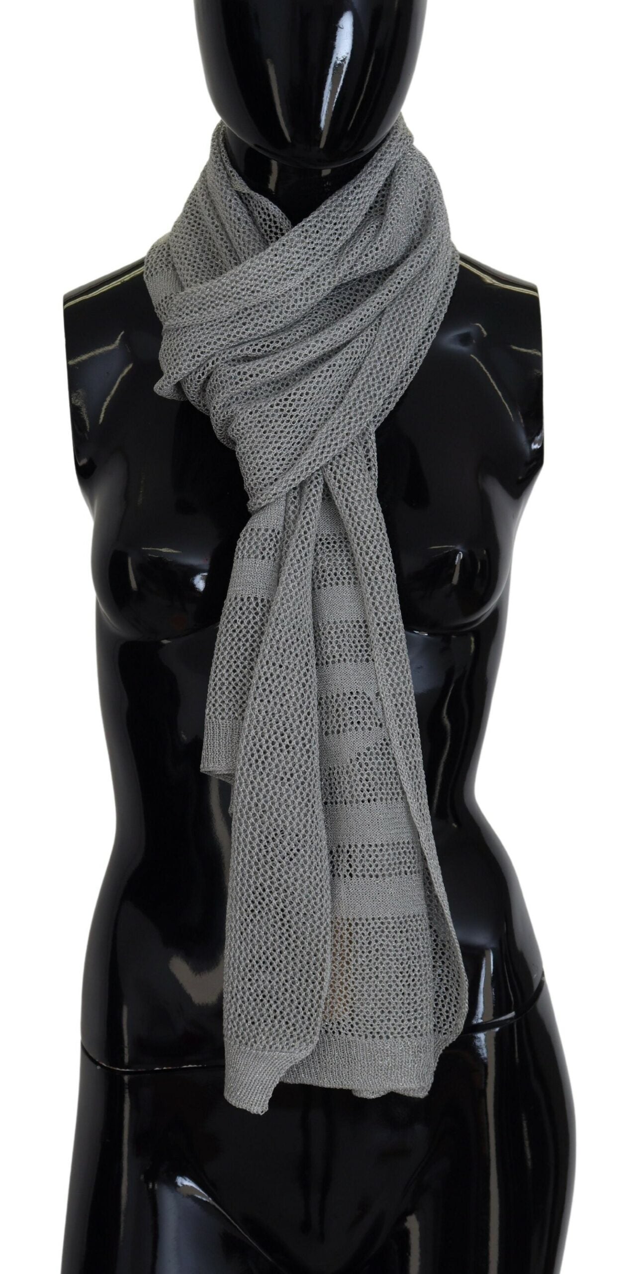  - Elegant Gray Knitted Designer Scarf