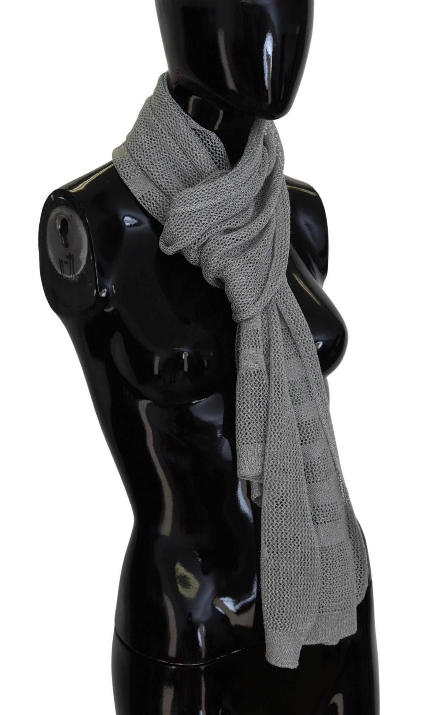  - Elegant Gray Knitted Designer Scarf