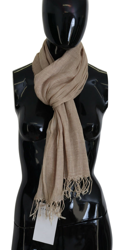  - Chic Beige Fringed Scarf for Women