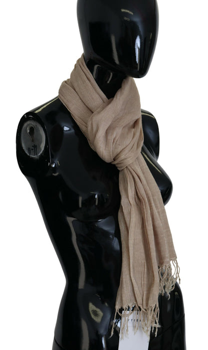  - Chic Beige Fringed Scarf for Women