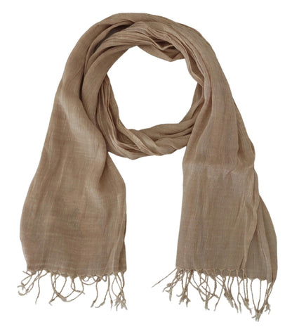  - Chic Beige Fringed Scarf for Women