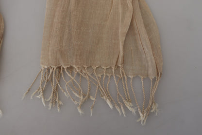  - Chic Beige Fringed Scarf for Women