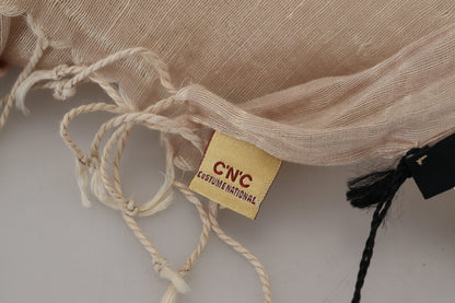  - Chic Beige Fringed Scarf for Women