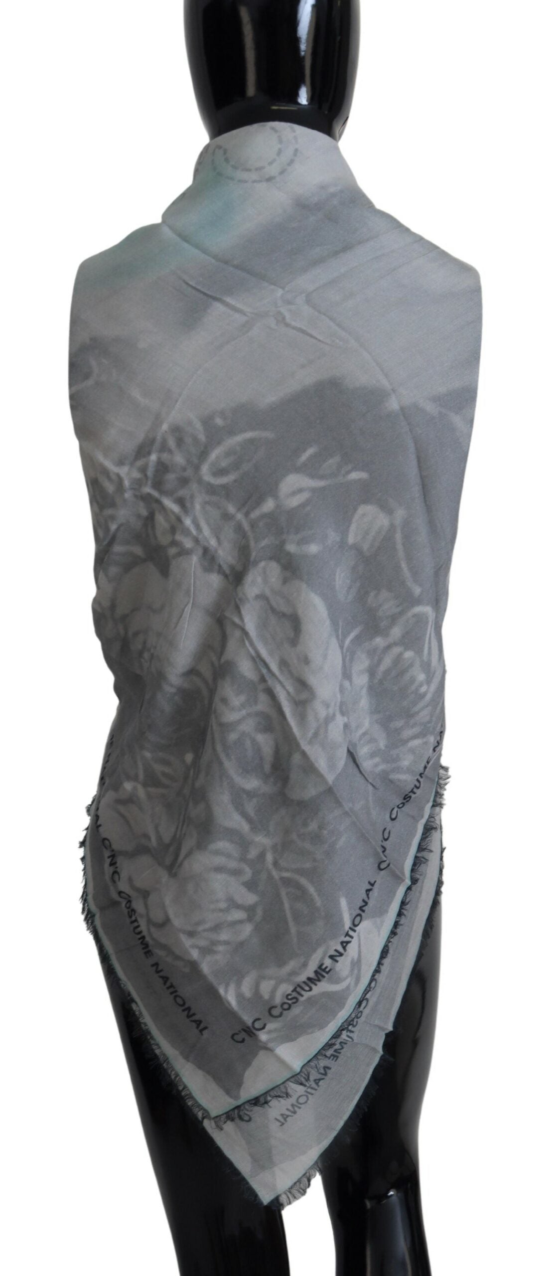  - Chic Designer Grey Scarf with Fringes