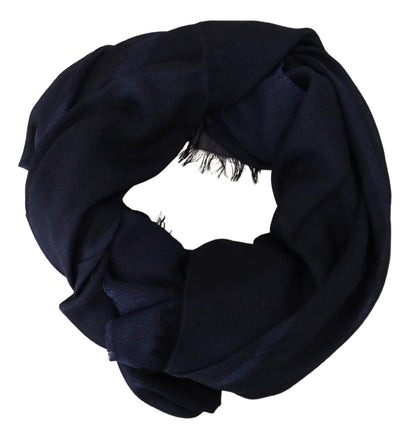  - Elegant Fringed Wool Blend Scarf