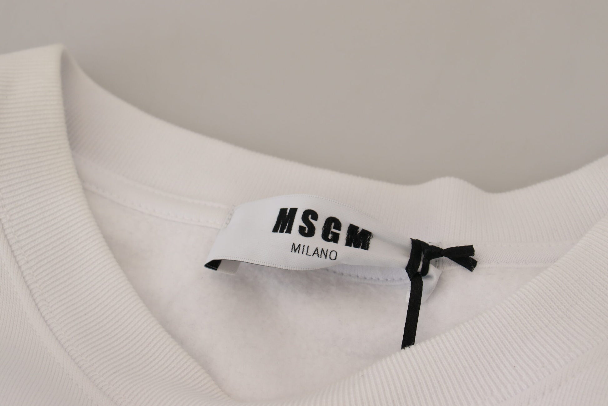 MSGM Men's Racing Print White Crewneck Cotton Sweater