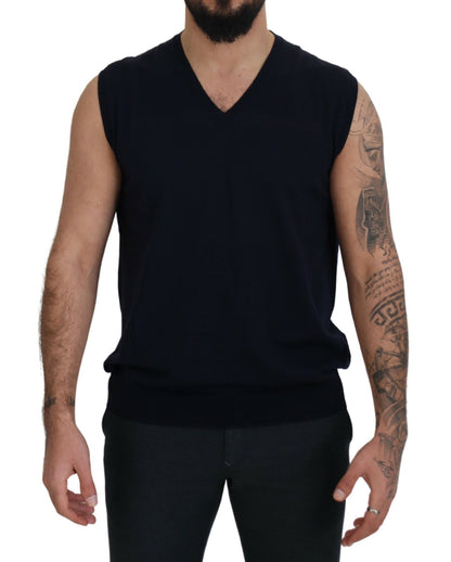  - Sleek Black V-Neck Sleeveless Tank