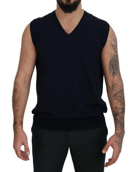  - Sleek Black V-Neck Sleeveless Tank