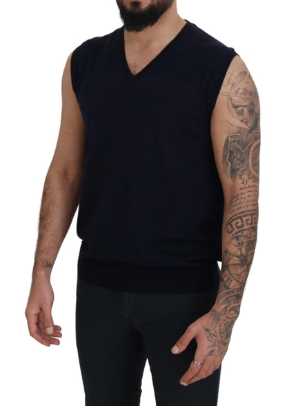  - Sleek Black V-Neck Sleeveless Tank