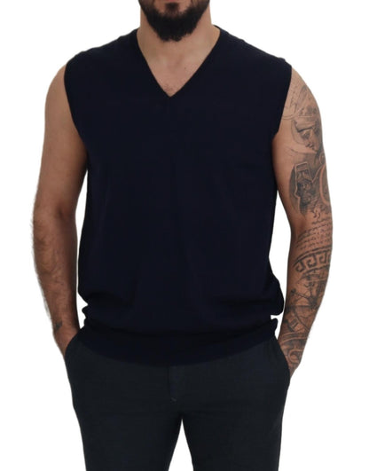  - Sleek Black V-Neck Sleeveless Tank