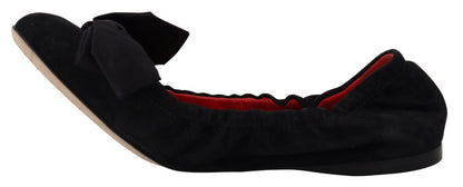  - Elegant Black Suede Ballet Flats