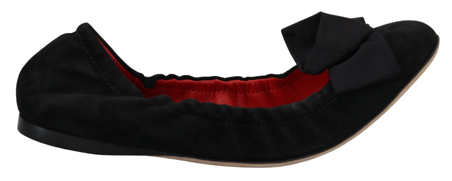  - Elegant Black Suede Ballet Flats