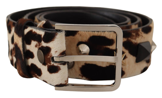  - Elegant Leopard Print Leather Belt