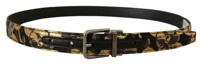  - Multicolor Leather Belt with Black Buckle