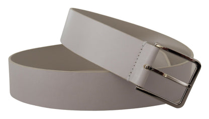  - Elegant White Vitello Leather Belt