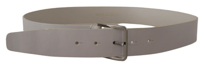  - Elegant White Vitello Leather Belt