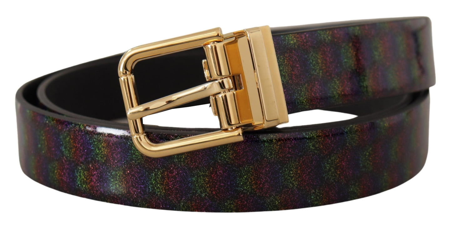  - Elegant Vernice Leather Belt with Silver Buckle