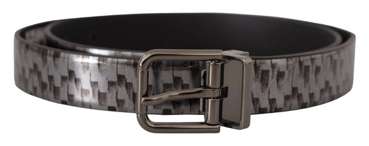  - Sleek Italian Leather Belt in Sophisticated Gray