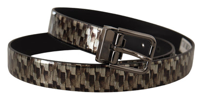  - Elegant Leather Silver Buckle Belt