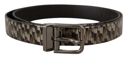  - Elegant Leather Silver Buckle Belt