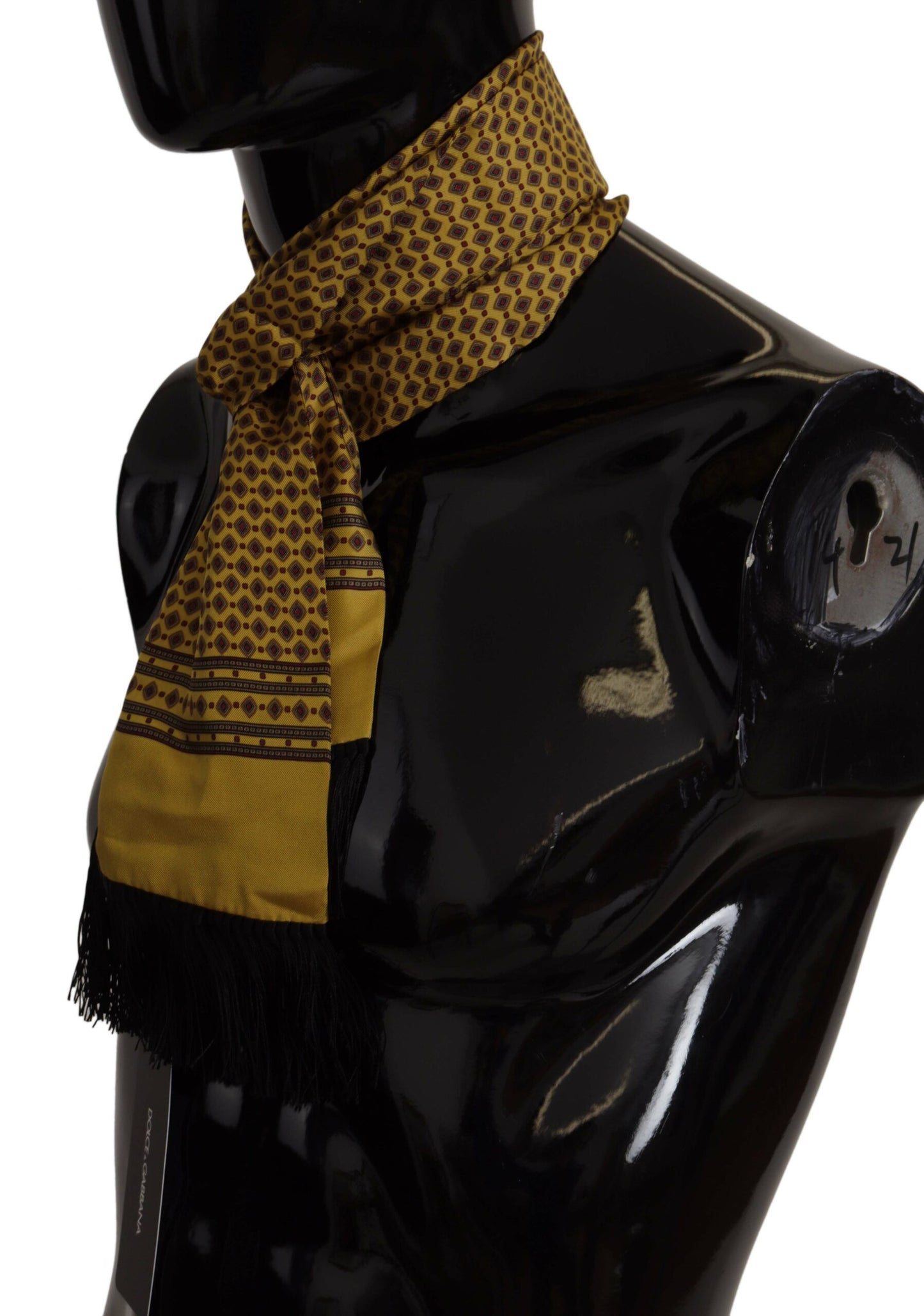  - Elegant Yellow Silk Men's Scarf