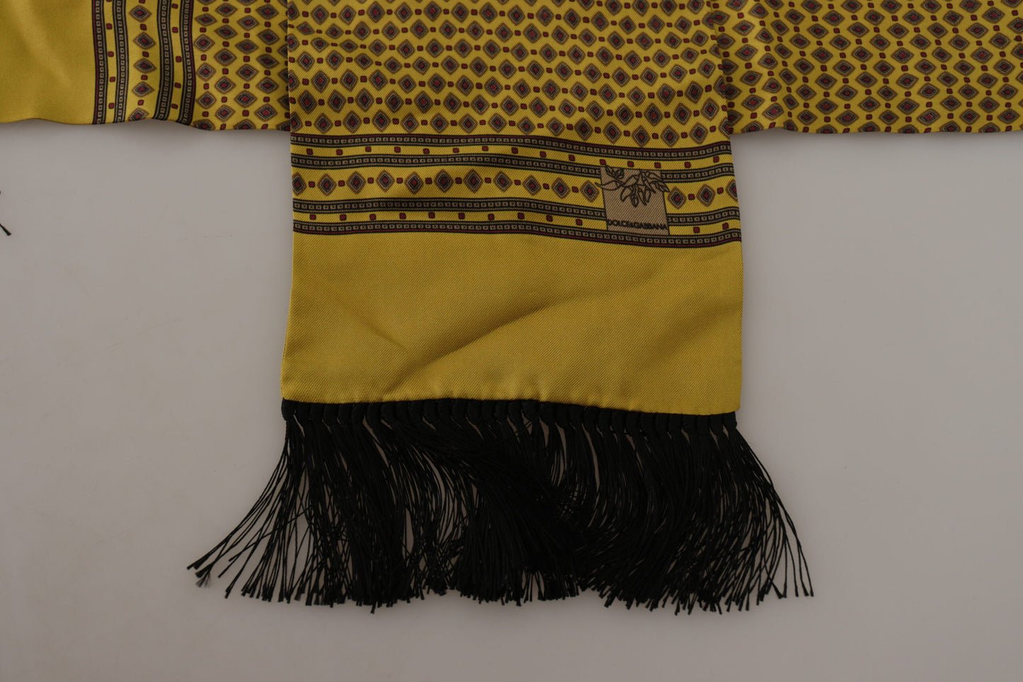  - Elegant Yellow Silk Men's Scarf