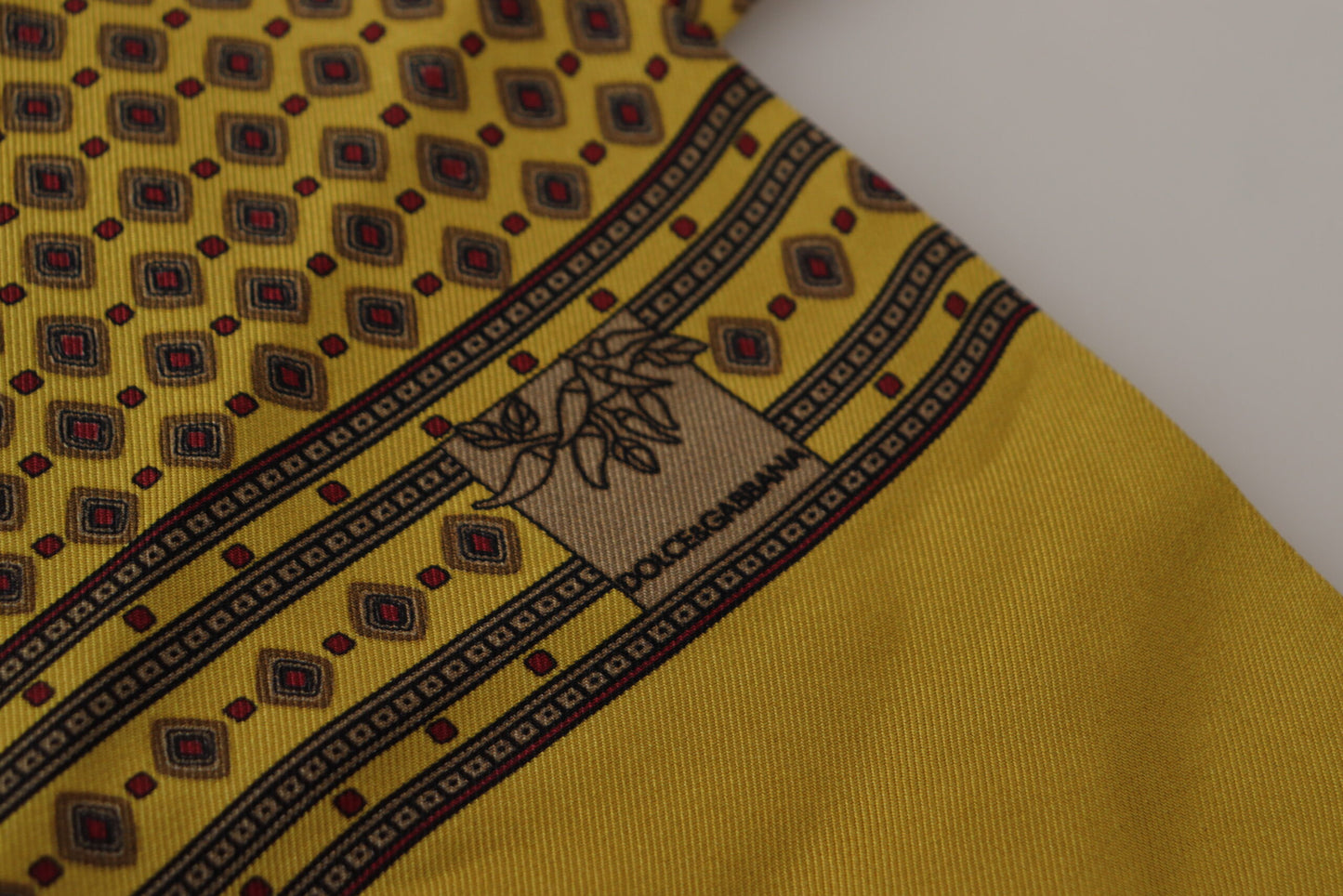  - Elegant Yellow Silk Men's Scarf