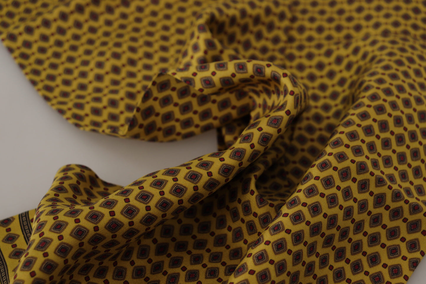  - Elegant Yellow Silk Men's Scarf