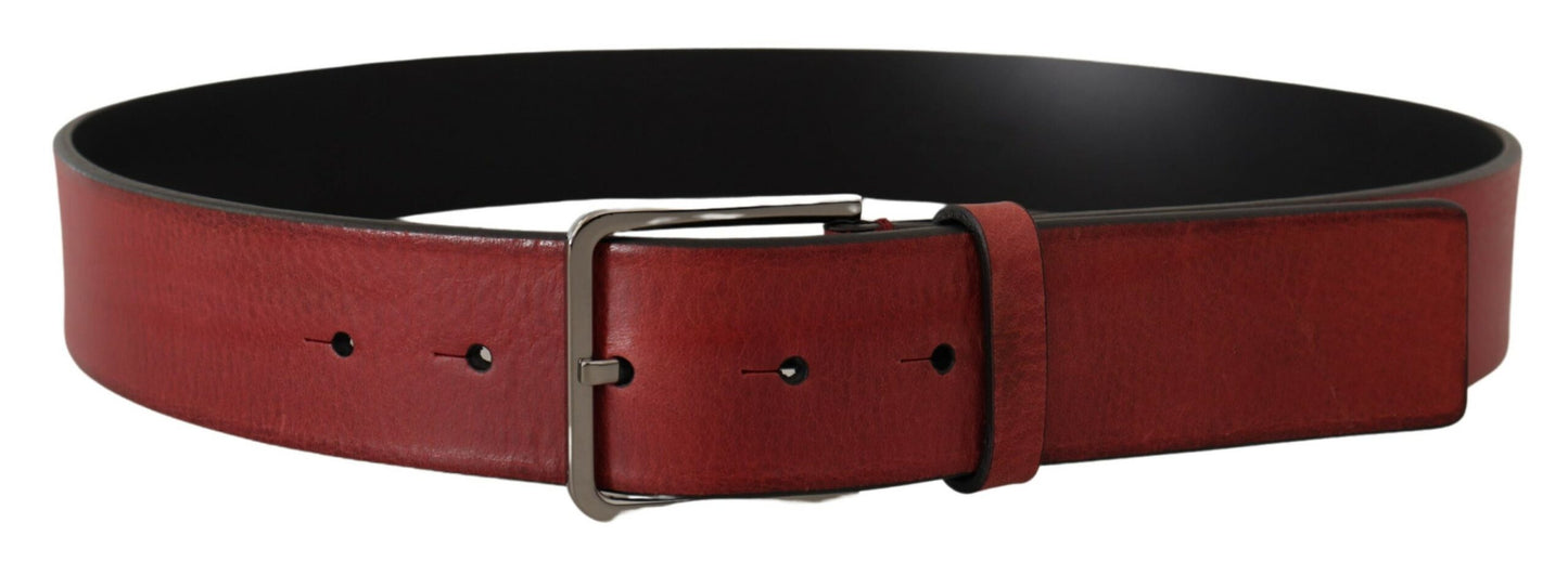  - Elegant Grosgrain Leather Belt with Silver Buckle