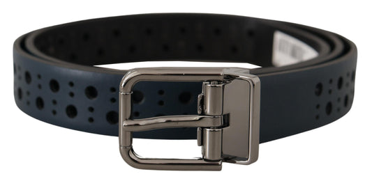  - Elegant Navy Blue Leather Belt